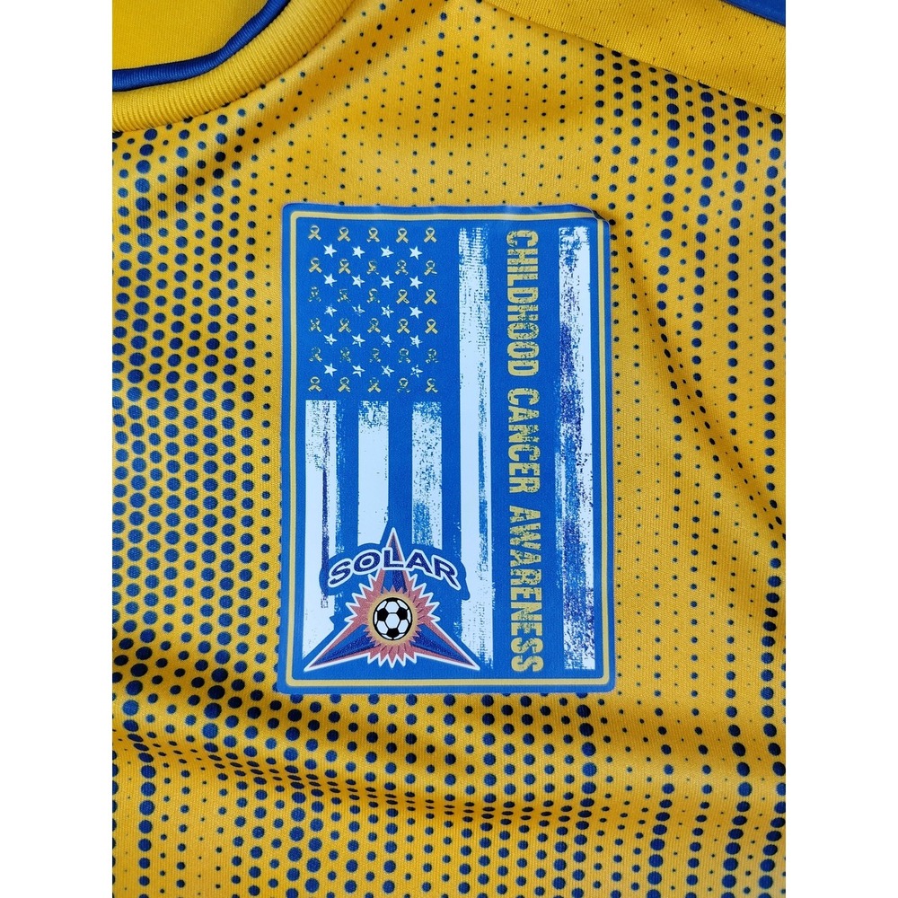 Adidas Shirt Youth 13-14Y Yellow Cancer Awareness Soccer Jersey 3 AEROREADY - Picture 6 of 13